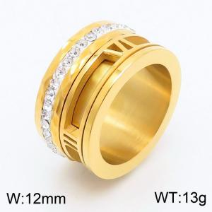 Stainless Steel Gold-plating Ring - KR38585-K