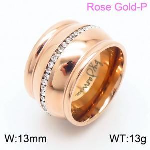 Stainless Steel Rose Gold-plating Ring - KR39118-K