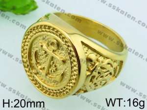 Stainless Steel Gold-plating Ring - KR39374-L