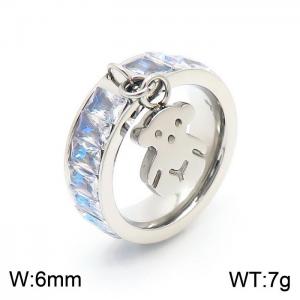 Stainless Steel Stone&Crystal Ring - KR40590-K