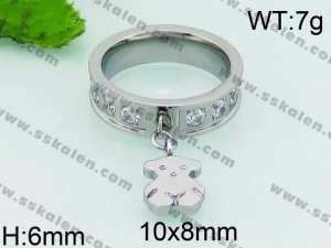 Stainless Steel Stone&Crystal Ring - KR40593-K