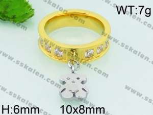 Stainless Steel Stone&Crystal Ring - KR40594-K