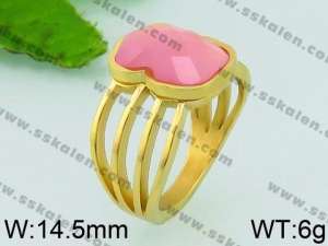 Stainless Steel Stone&Crystal Ring - KR40855-K