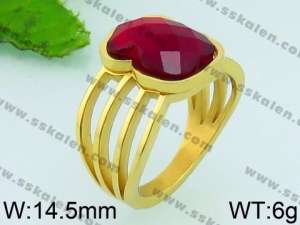 Stainless Steel Stone&Crystal Ring - KR40858-K