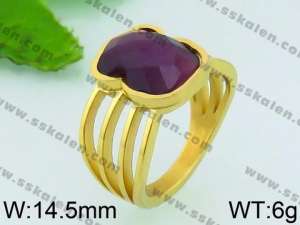 Stainless Steel Stone&Crystal Ring - KR40862-K