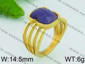 Stainless Steel Stone&Crystal Ring - KR40863-K