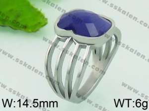 Stainless Steel Stone&Crystal Ring - KR40864-K