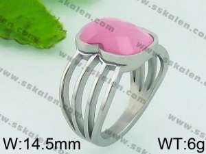 Stainless Steel Stone&Crystal Ring - KR40867-K