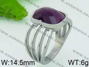 Stainless Steel Stone&Crystal Ring - KR40868-K