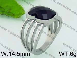 Stainless Steel Stone&Crystal Ring - KR40869-K