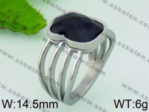 Stainless Steel Stone&Crystal Ring - KR40872-K