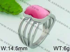 Stainless Steel Stone&Crystal Ring - KR40873-K