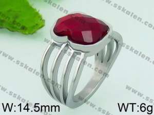 Stainless Steel Stone&Crystal Ring - KR40874-K