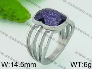 Stainless Steel Stone&Crystal Ring - KR40875-K