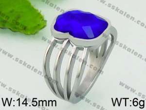 Stainless Steel Stone&Crystal Ring - KR40877-K