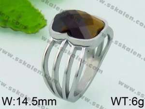 Stainless Steel Stone&Crystal Ring - KR40878-K