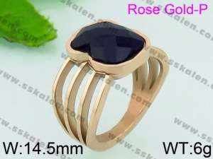 Stainless Steel Stone&Crystal Ring - KR40879-K