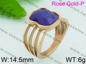 Stainless Steel Stone&Crystal Ring - KR40883-K