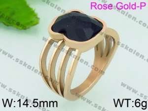 Stainless Steel Stone&Crystal Ring - KR40884-K