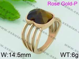 Stainless Steel Stone&Crystal Ring - KR40885-K