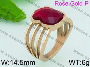 Stainless Steel Stone&Crystal Ring - KR40886-K