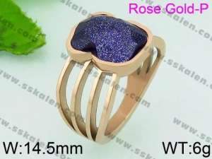 Stainless Steel Stone&Crystal Ring - KR40888-K