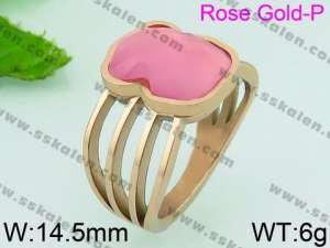 Stainless Steel Stone&Crystal Ring - KR40892-K