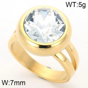 Stainless Steel Stone&Crystal Ring - KR41982-K