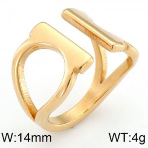 Stainless Steel Gold-plating Ring - KR42335-K