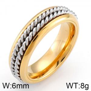 Stainless Steel Gold-plating Ring - KR42633-K