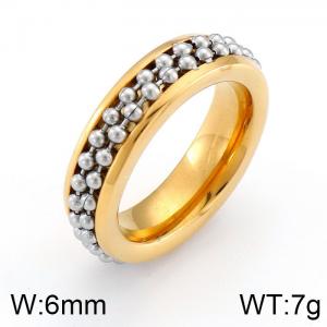 Stainless Steel Gold-plating Ring - KR42635-K