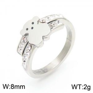 Stainless Steel Stone&Crystal Ring - KR42953-K