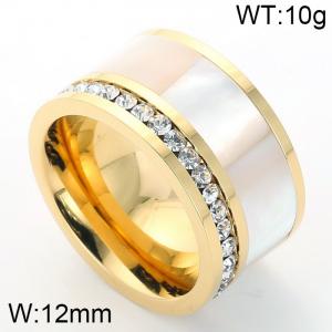 Stainless Steel Stone&Crystal Ring - KR43361-K