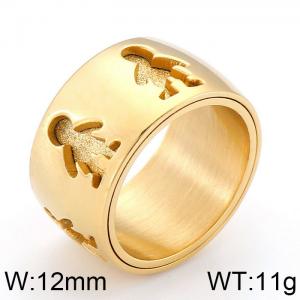 Stainless Steel Gold-plating Ring - KR43412-K