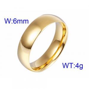 Classic gold smooth curved ring Gold-plating Ring - KR43437-K