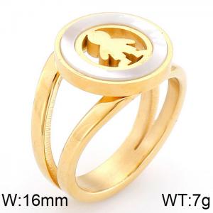 Stainless Steel Gold-plating Ring - KR43544-K