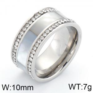 Stainless Steel Stone&Crystal Ring - KR43545-K
