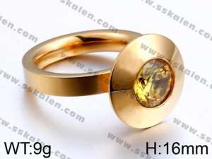 Stainless Steel Stone&Crystal Ring - KR44003-K