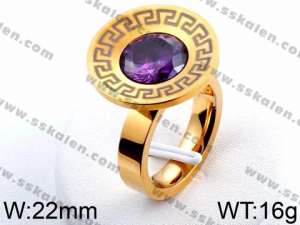 Stainless Steel Stone&Crystal Ring - KR44006-K