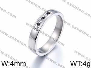 Stainless Steel Stone&Crystal Ring - KR44014-K