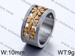 Stainless Steel Stone&Crystal Ring - KR44024-K