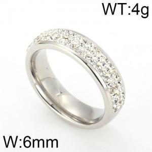 Stainless Steel Stone&Crystal Ring - KR44041-K