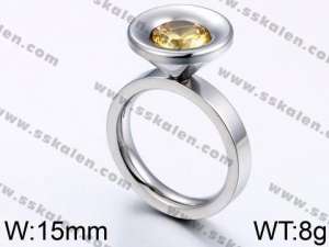 Stainless Steel Stone&Crystal Ring - KR44043-K