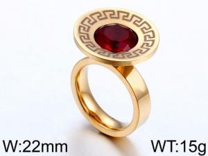 Stainless Steel Stone&Crystal Ring - KR44049-K