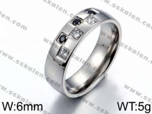 Stainless Steel Stone&Crystal Ring - KR44068-K