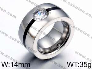 Stainless Steel Stone&Crystal Ring - KR44085-K