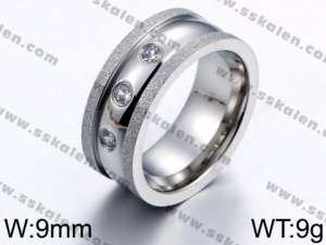 Stainless Steel Stone&Crystal Ring - KR44089-K