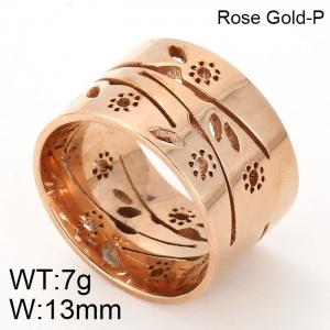 Stainless Steel Rose Gold-plating Ring - KR44090-K