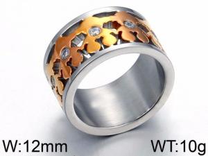 Stainless Steel Stone&Crystal Ring - KR44094-K