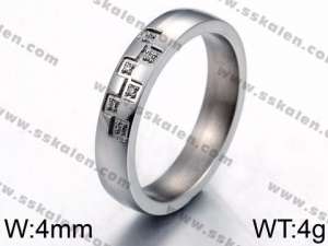 Stainless Steel Stone&Crystal Ring - KR44103-K